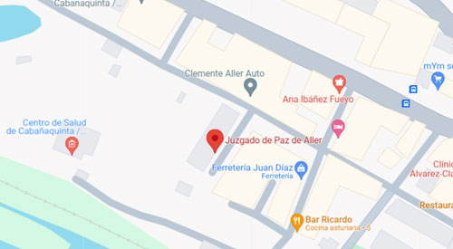 plano Registro Civil y Juzgado de Paz de Aller Asturias