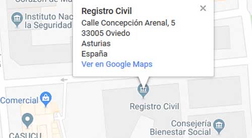 mapa registro civil oviedo